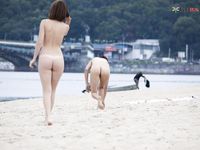 Just a mature female on a nude plage.