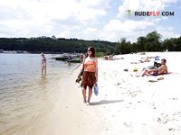 Just darby GIRLFRIEND Braless on the strand.....