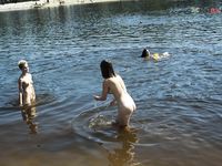 BETSY GREEK LADY LIFEGUARD AT THE PLAGE.