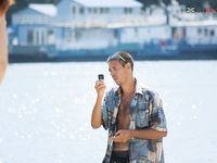 Braless strand around Mediterrean River...