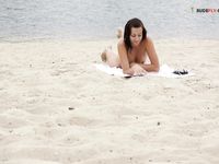 On the plage with one of Raina's pals