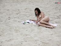 On the plage with one of Raina's pals