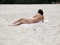 On the plage with one of Raina's pals