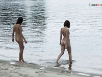 Waist-Deep Splashes Through Calm Open Lake Water