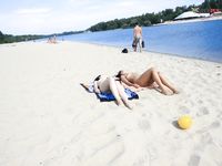 a nude prego gal on a plage of mallorca