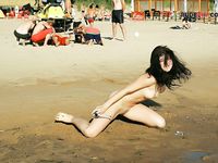 It wos gorgeous sunset at the naughty strand.