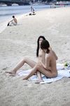 french Gal with petite bra-stuffers on tunisia strand