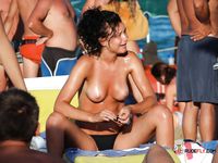 Pretty mom with a mesmerizing pussy came to a family nudist camp alone to relax and enjoy naked at the sun