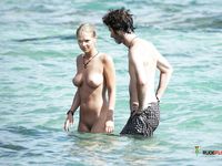 She wants to ride and refresh naked in the water