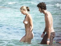 She wants to ride and refresh naked in the water