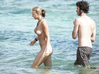 She wants to ride and refresh naked in the water