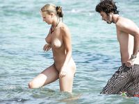 She wants to ride and refresh naked in the water