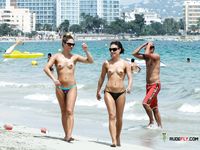 Being on a naked beach with these three hot nude chicks would probably be impossible for any straight man unless, in the end, he either fucks them or jerks off