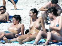 Quiet Sandy Beach Nude Sunbathing With Oil-Glistening Skin