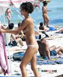 Quiet Sandy Beach Nude Sunbathing With Oil-Glistening Skin