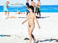 Curvy amateur brunette nudist caught by a voyeur on a hidden camera