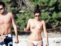 Adorable blonde naturist teens caught by voyeur topless at the beach 2