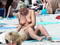 Chubby naturist mom has fun at the beach