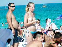 Chubby naturist mom has fun at the beach