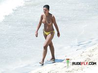 She usually wears tiny little thongs to show how voluptuous she is