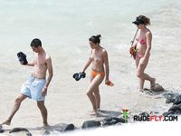 She usually wears tiny little thongs to show how voluptuous she is