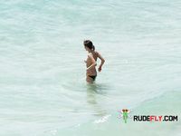 She usually wears tiny little thongs to show how voluptuous she is