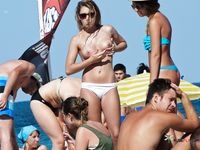 Cute thick naturalist chick with some massive boobs enjoys the sun