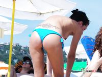 Nudist family filmed with a hidden camera at the beach