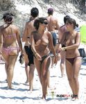 She gets filmed applying sunscreen on her slim body before showing off her perfect tits and hairy pussy 4