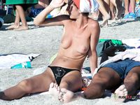 Busy Shore, Pink Bandana, and a Quick Bikini Fix