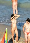 Woman with tiny tits literally just sits at a naked beach 2