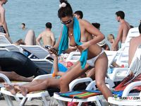 Pretty girl with nice round tits loves being a naturist and she uses every opportunity that she has to wear as least clothes as possible 2