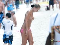 Pink Bikini Bottoms and an Easy Stroll Across the Sandy Shore