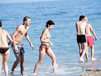 Cute nudist MILF at a nudist camp loves the beach 2