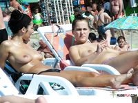 Skinny chicks have fun at an outdoor nudist camp 2