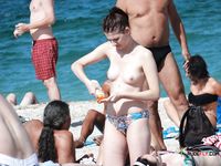 Dashing nudist brunette with a killer body caught naked on a hidden camera 2