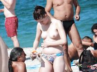 Dashing nudist brunette with a killer body caught naked on a hidden camera 2