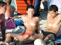 Dashing girls shower after swimming in the sea and sunbathe with their big tits and seductive curves flashing all around 3