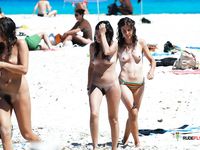 Dazzling blonde enjoys her day at a nudist resort by the sea 2