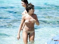 She Enjoys Clear Blue Water at a Quiet Nude Beach