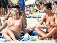Dashing girls shower after swimming in the sea and sunbathe with their big tits and seductive curves flashing all around 4