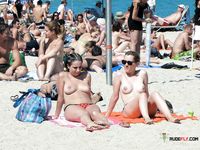 Wicked sluts, with asses that literally crave to be spanked, are hanging out naked in a nudist resort as they hope to find some studs to fuck them 2