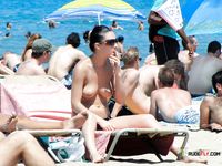Wicked sluts, with asses that literally crave to be spanked, are hanging out naked in a nudist resort as they hope to find some studs to fuck them 2