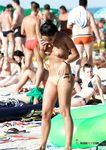 Dashing brunette gets caught on a hidden cam with her big, natural tits on display 4