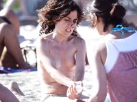 This cute italian woman was displaying her body in a spanish nude strand. Viva italia!.