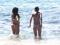 Beach Volleyball Court Stroll with Nudists and Sunbathers