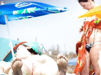 Nude Beach Walk Through a Serene, Relaxed Shoreline Scene