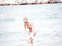 A quiet morning at the beach, enjoying the peace of being nude.