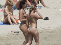Fully Nude Face-Down Sunbathing on an Elephant-Print Towel