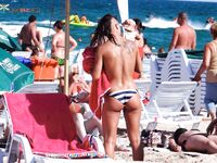 Damp Hair and a Pink Towel on a Sunlit Beach Lounger